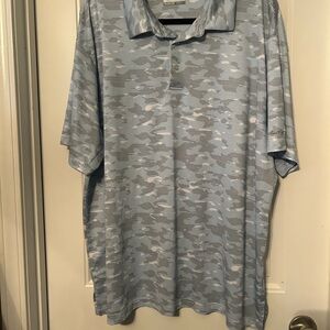 Ben Hogan Golf Blue Patterned Polo Shirt 2XL Athleisure preppy vacation cruise